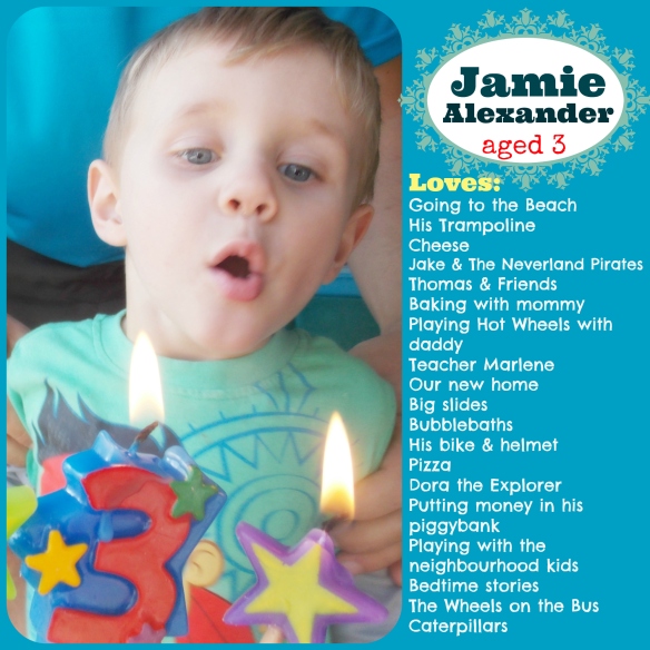 Jamie aged 3